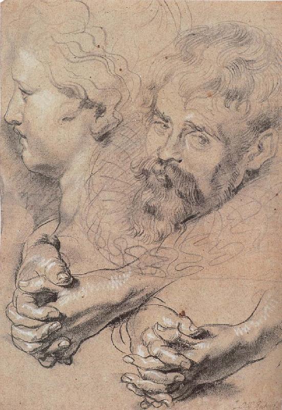 Peter Paul Rubens Head and hand-s pencil sketch china oil painting image
